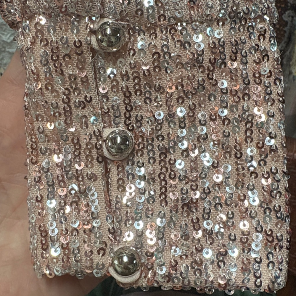Emerald Sundae Rose Gold Sequin Maxi Dress XL - Picture 14 of 15